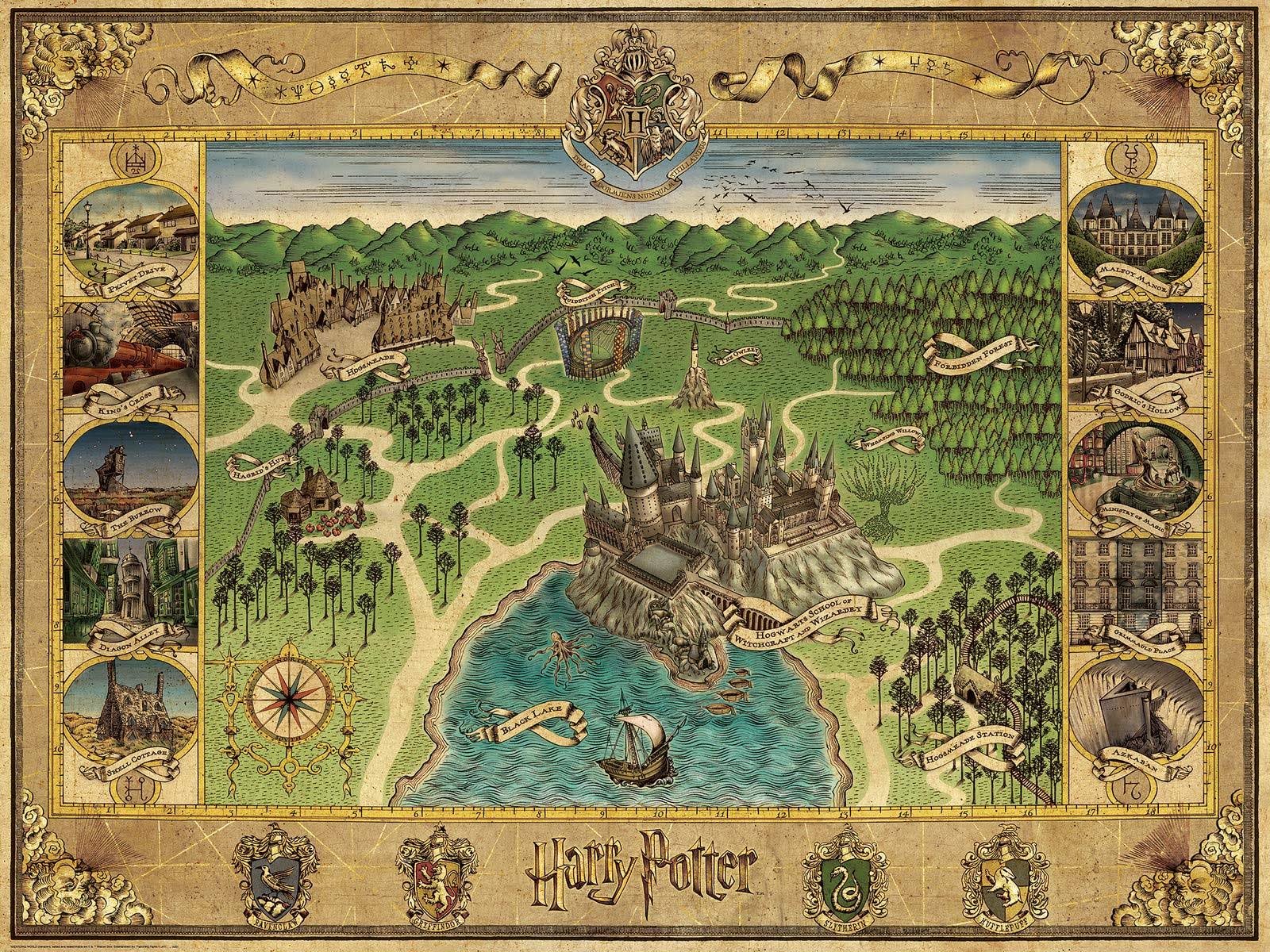 Harry Potter Hogwarts Map Jigsaw Puzzle (1500 Pieces)