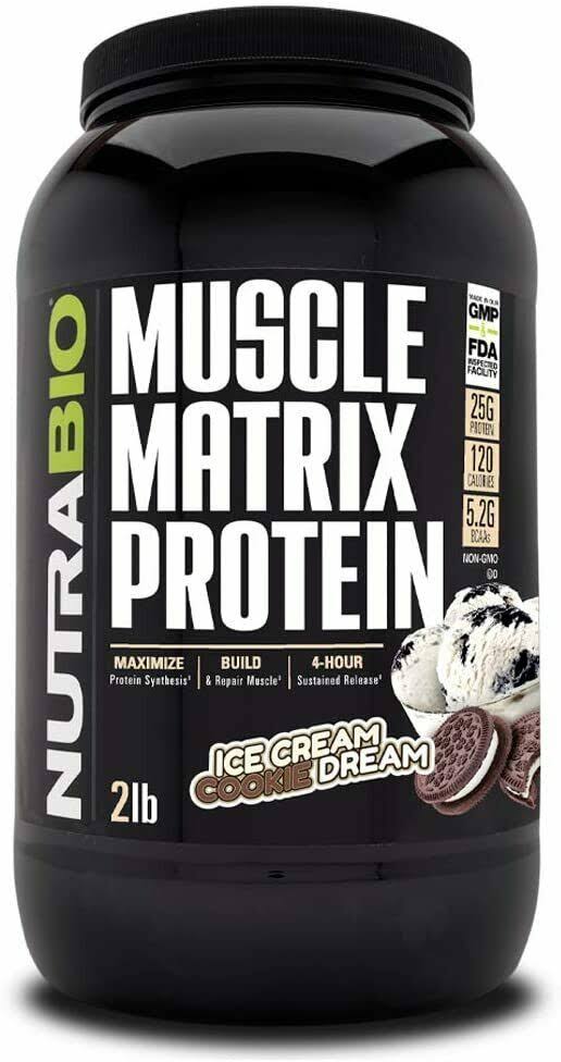 NutraBio Muscle Matrix Protein 2lb - Ice Cream Cookie Dream
