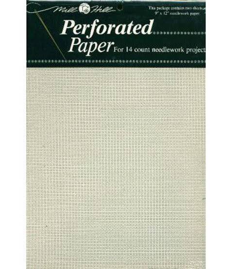 White - Perforated Paper - White, 14ct, 9"x12", 2pk