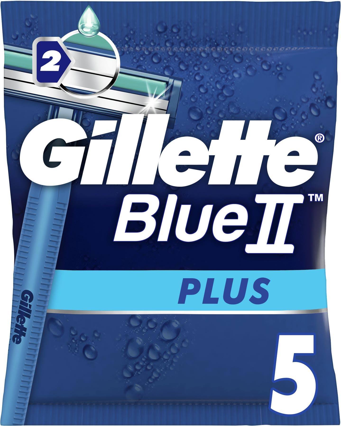 Gillette Mens BlueII Plus Disposable Razors - 5pk