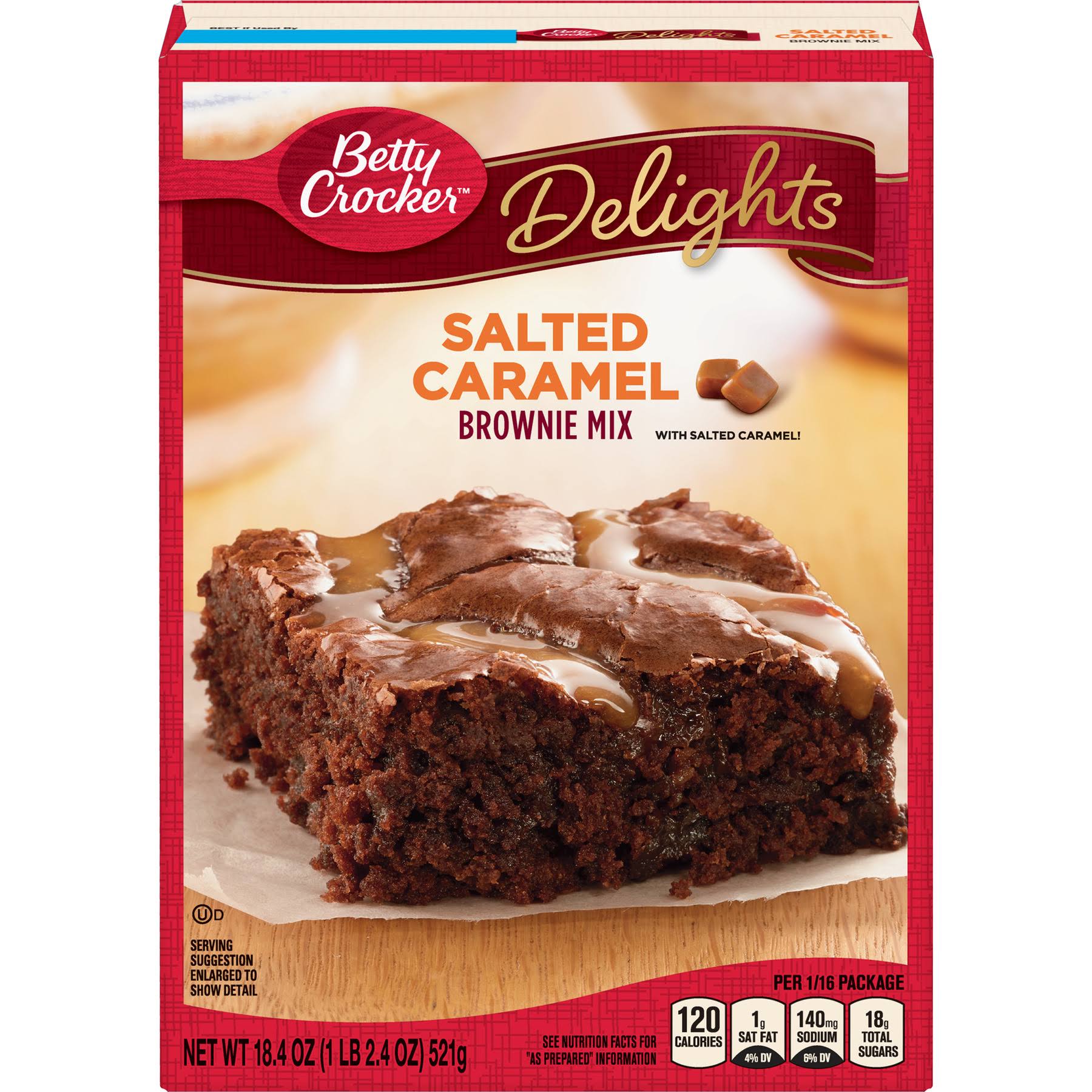 Betty Crocker Delights Brownie Mix - Salted Caramel, 521g