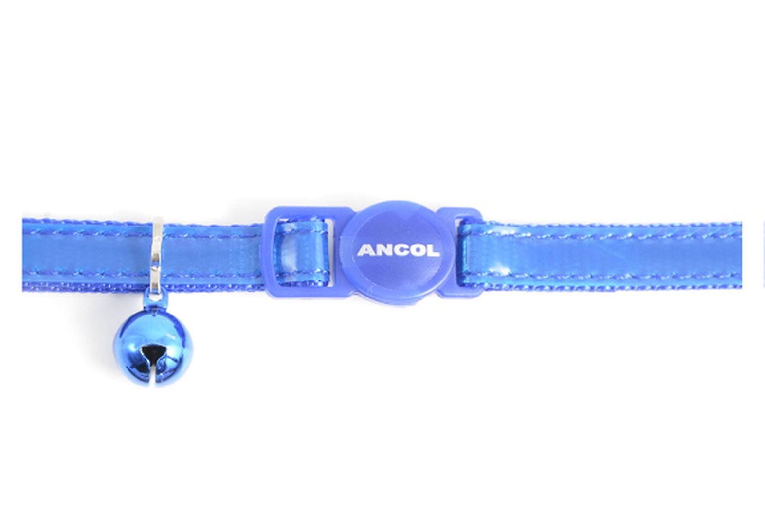 Ancol Gloss Reflective Cat Collar with Safety Buckle - Blue