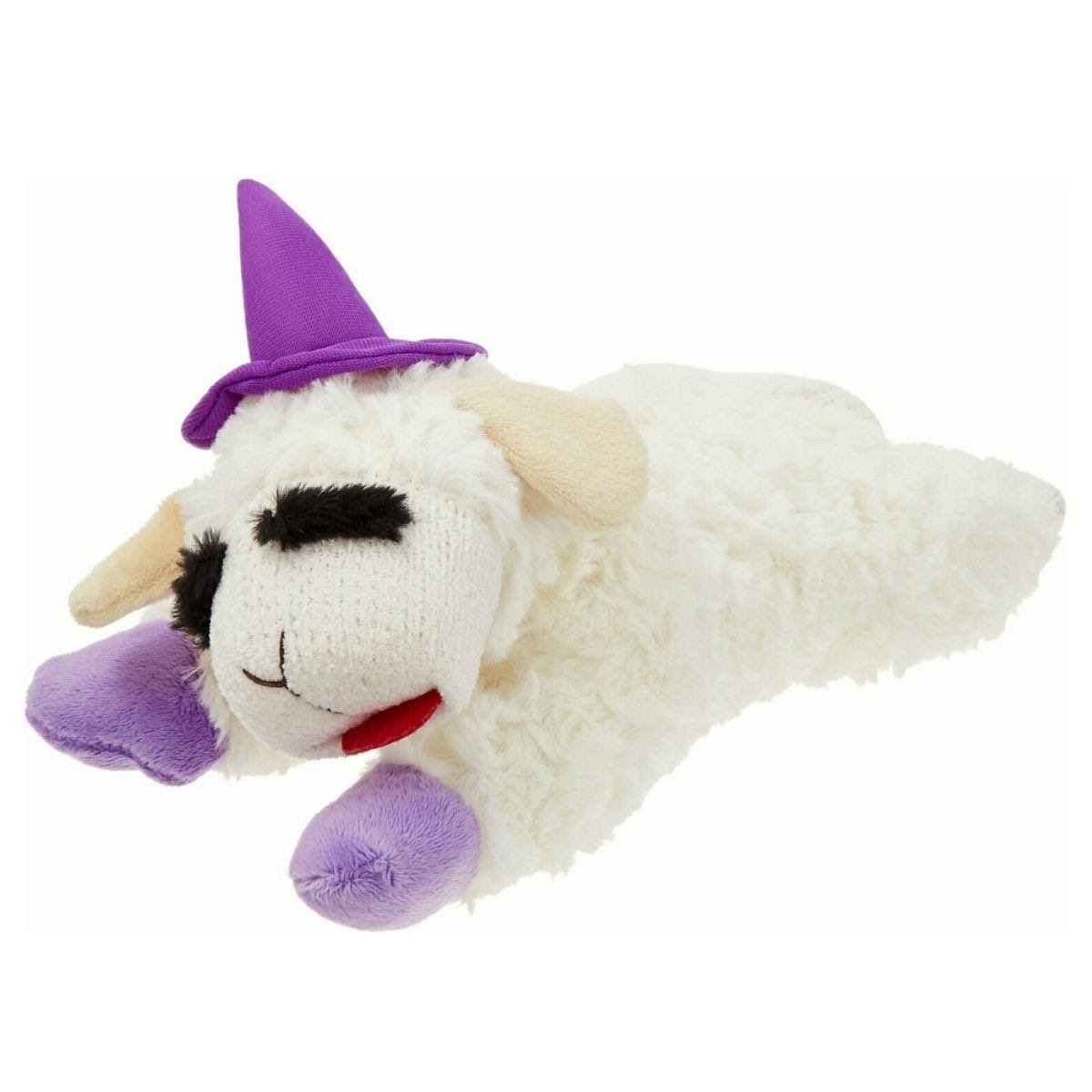 Multipet Halloween Lamb Chop Dog Toy - Purple Witches Hat - Small