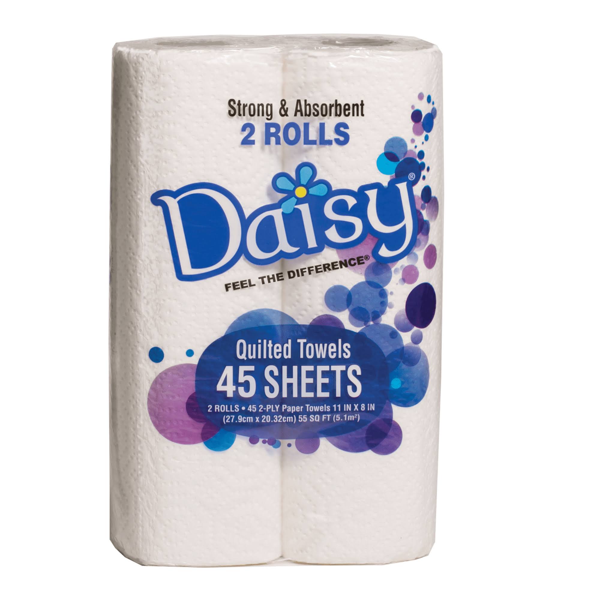 CPC 60552 PEC White 2ply 45 Sheet 2 Pack Daisy Kitchen Roll Towel - Pack of 6 & 2 per Pack