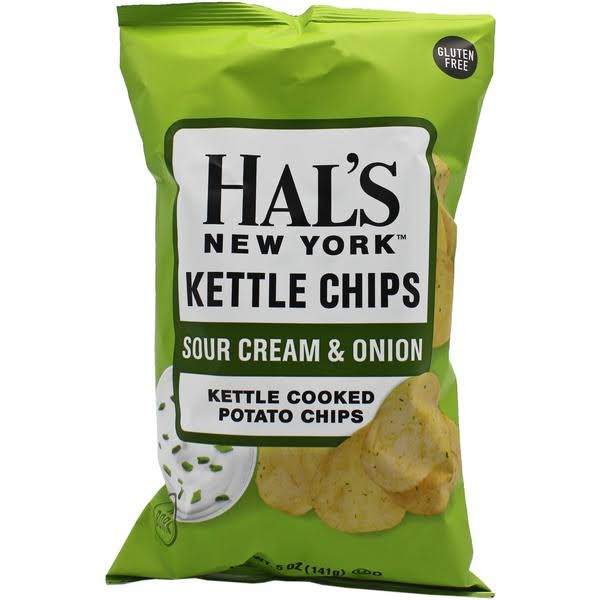 Hal's New York Seltzer Sour Cream & Onion Kettle Cooked Potato Chips - 5 oz