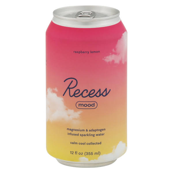 Recess Sparkling Water, Infused, Mood, Raspberry Lemon - 12 fl oz