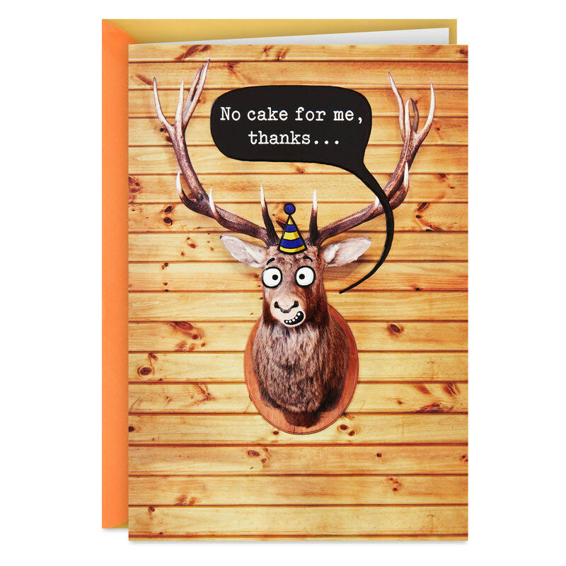 Hallmark Birthday Card, Mounted Deer Head Funny Birthday Card