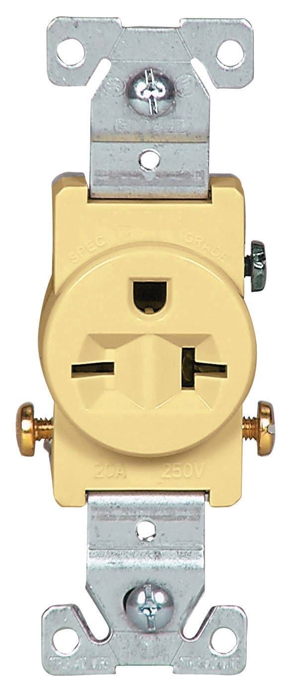 Cooper Wiring 3 Wire Grounded Receptacle - Ivory, 200 Amp