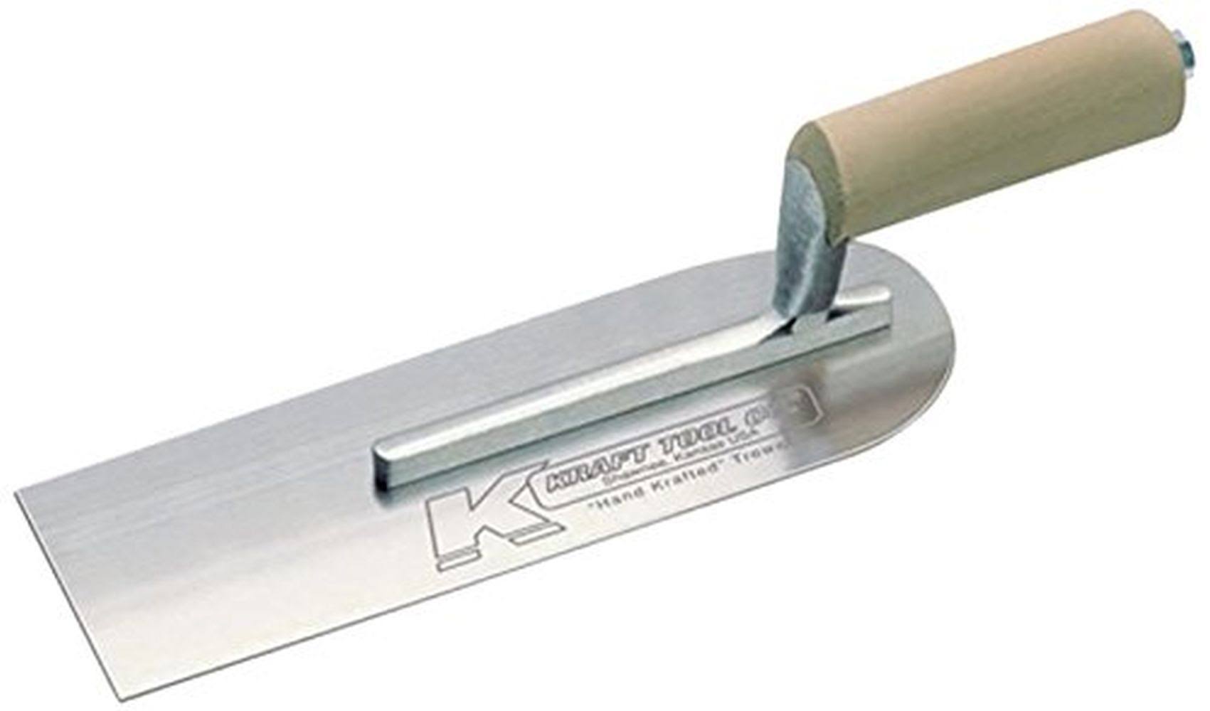 Kraft Tool PL501 Carbon Steel Pipe Trowel with Straight Wood Handle, 10-1/2 x 3"