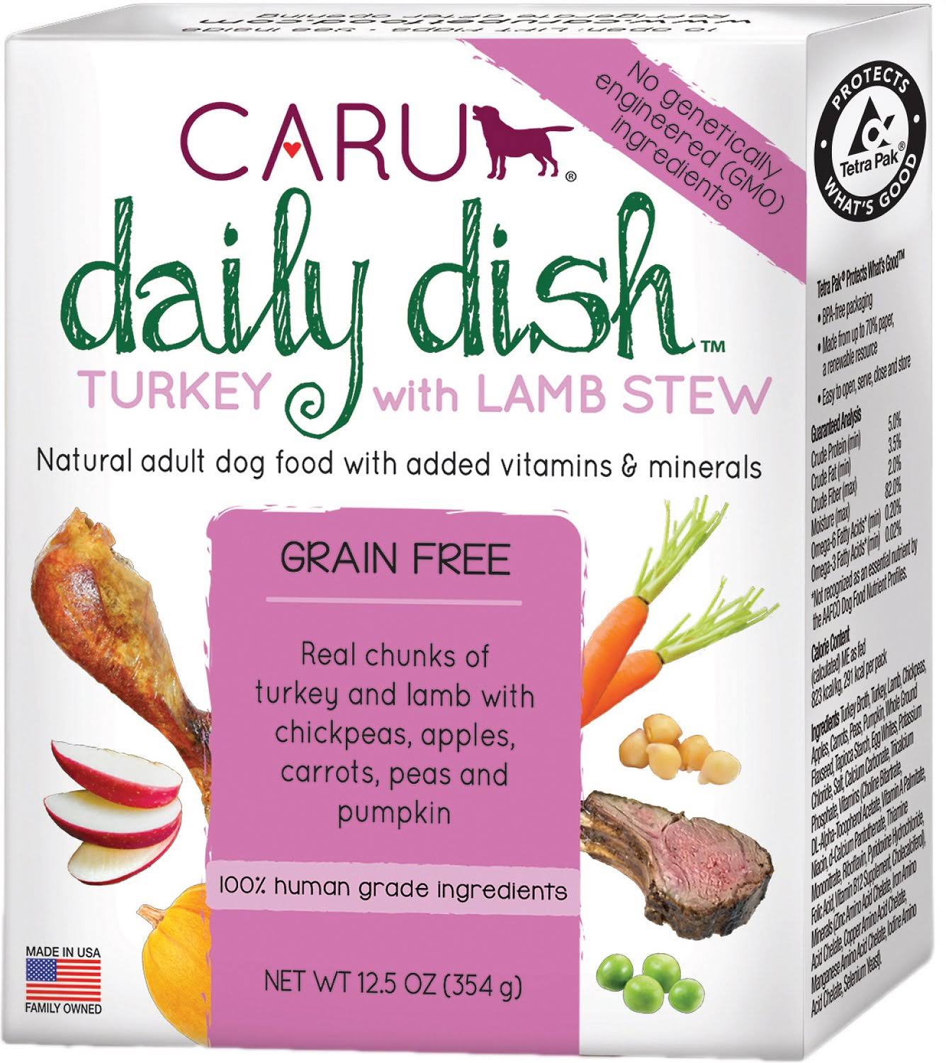 Caru Daily Dish Turkey with Lamb Stew Grain-Free Wet Dog Food, 12.5-oz