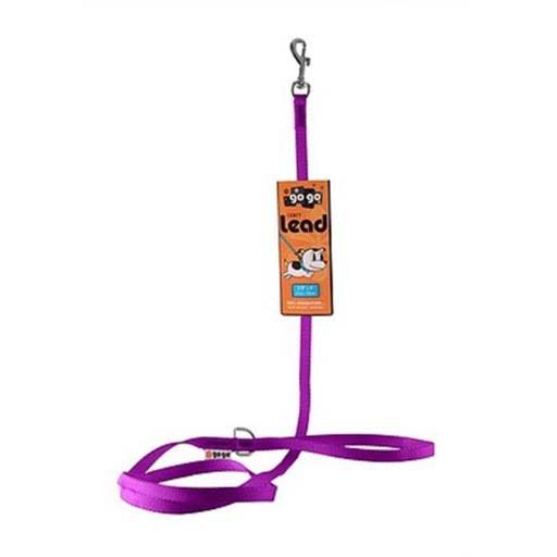 GoGo Pet Products Comfy Nylon Dog Leash - Purple, 4' x 3/8"