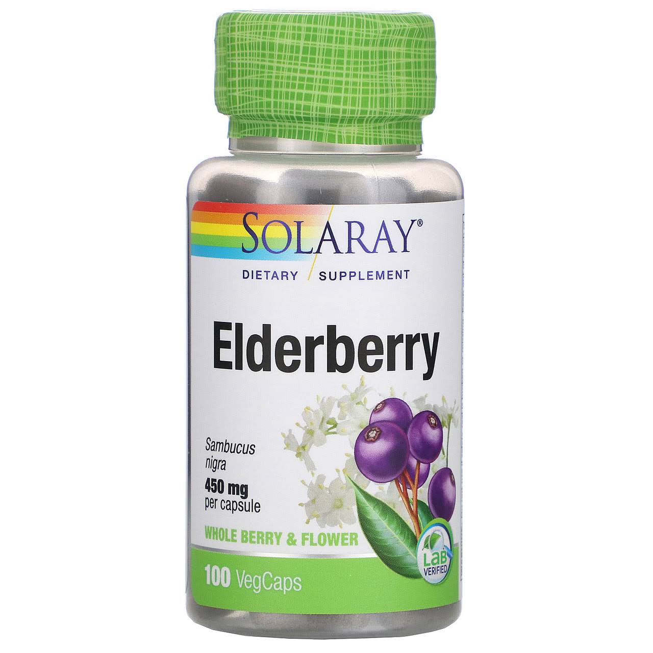 Solaray Elderberry Berries and Flowers Capsules - 450mg, x100