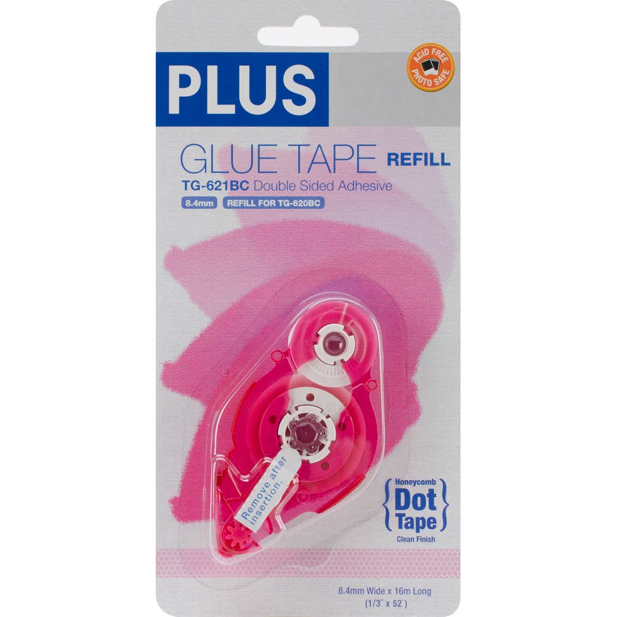 Plus Permanent Honeycomb Glue Tape Refill .33"X52.5', For Use In 620BC
