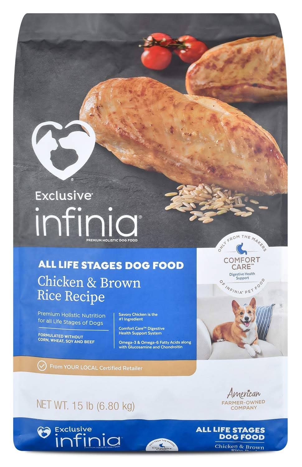 Infinia Chicken & Brown Rice Dog Food, 15 lb