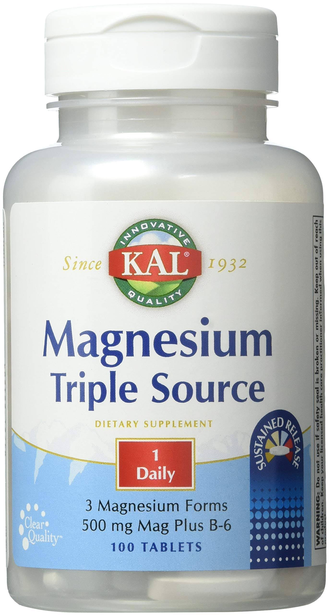Kal Magnesium Triple Source Supplement - 500mg, 100 Tablets