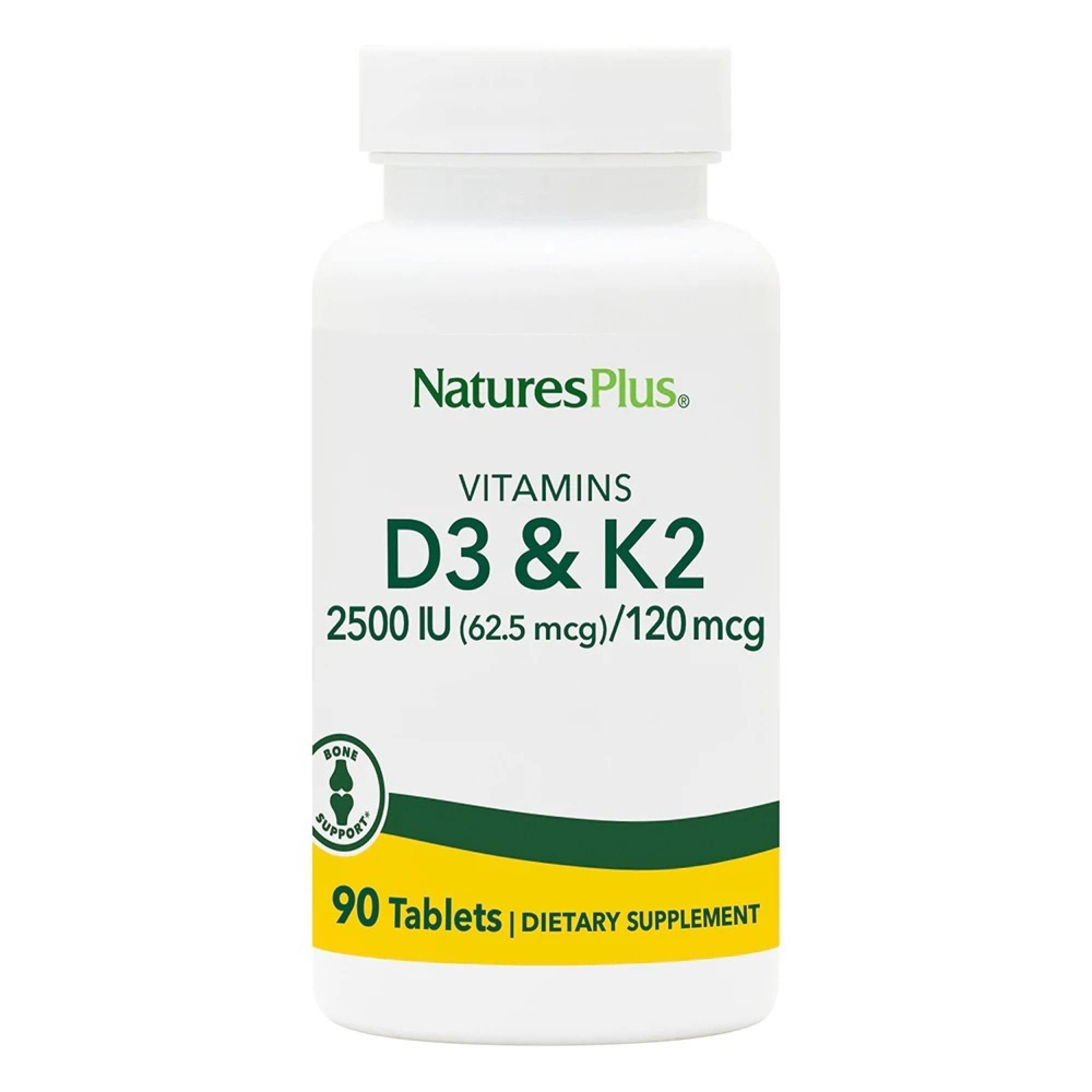 Nature's Plus Vitamins D3 & K2 90's (White)