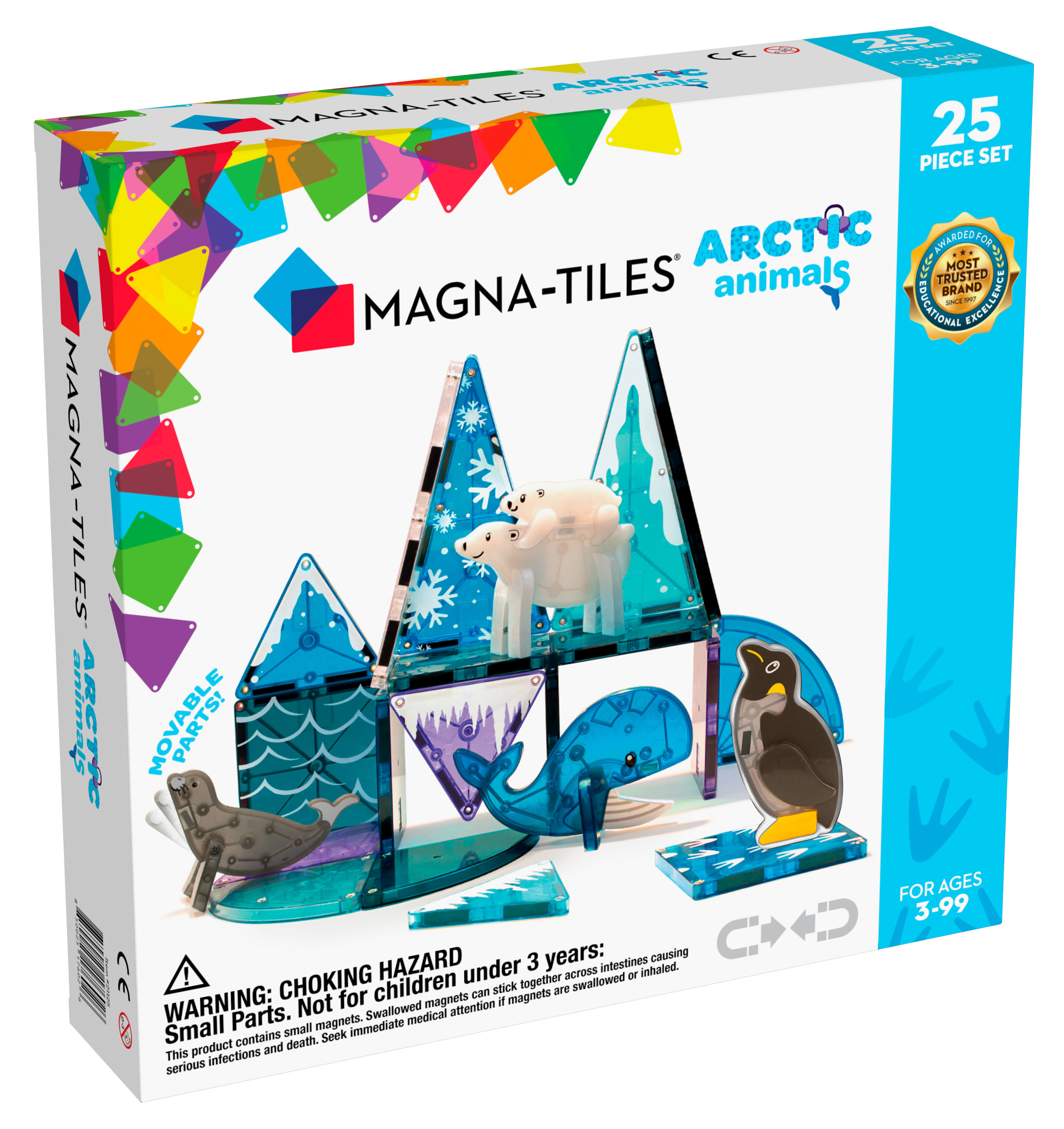 Magna Tiles Arctic Animals 25 Piece Set, Clear Colors
