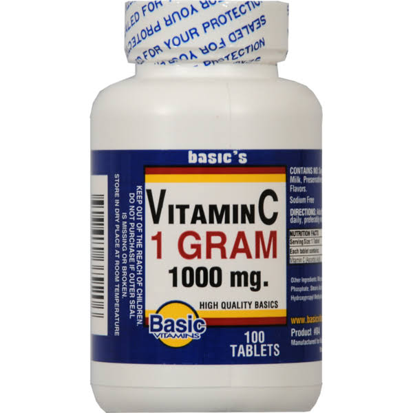 Basic Vitamins Vitamin C 1000mg - 100 Tabs