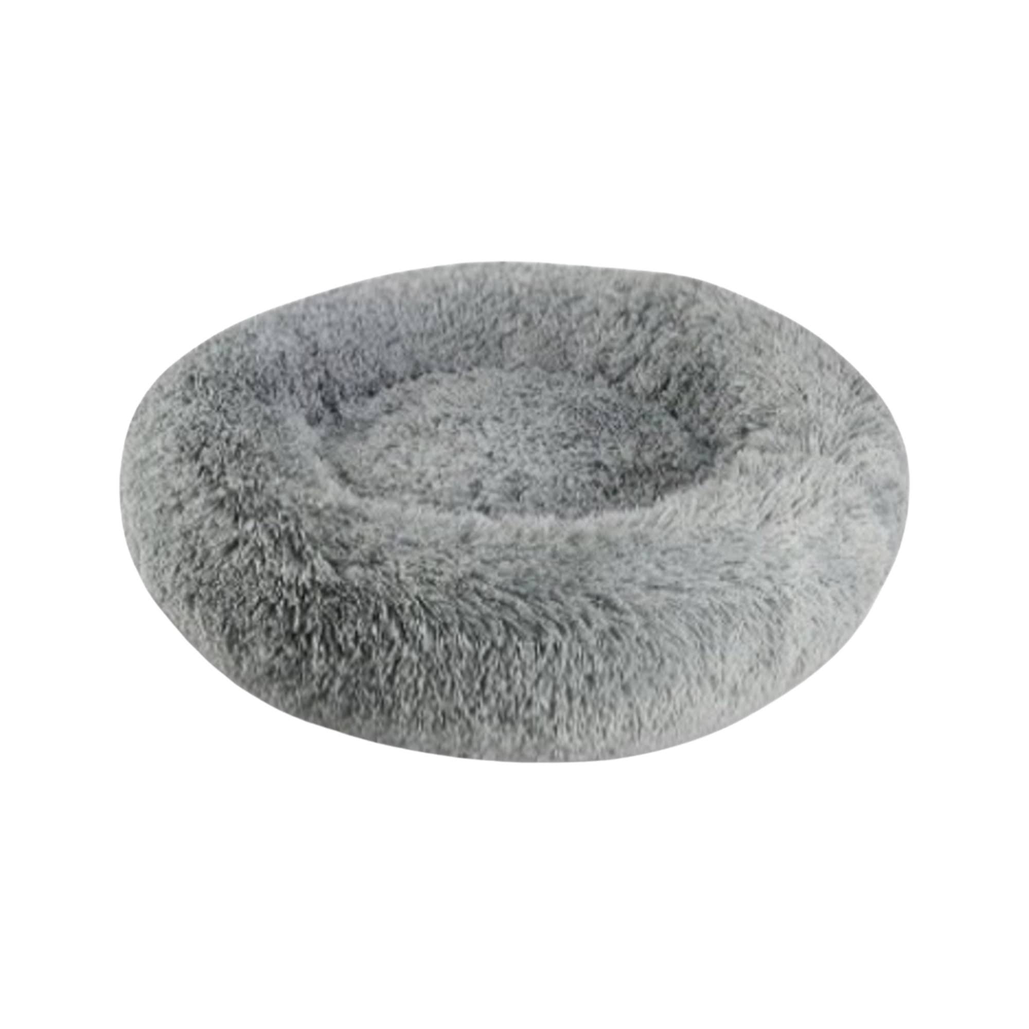Arlee Shaggy Donut Bed Charcoal, Medium