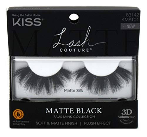 Kiss Lash Couture Matte Black Faux Mink 3D Matte Silk (Pack of 2)