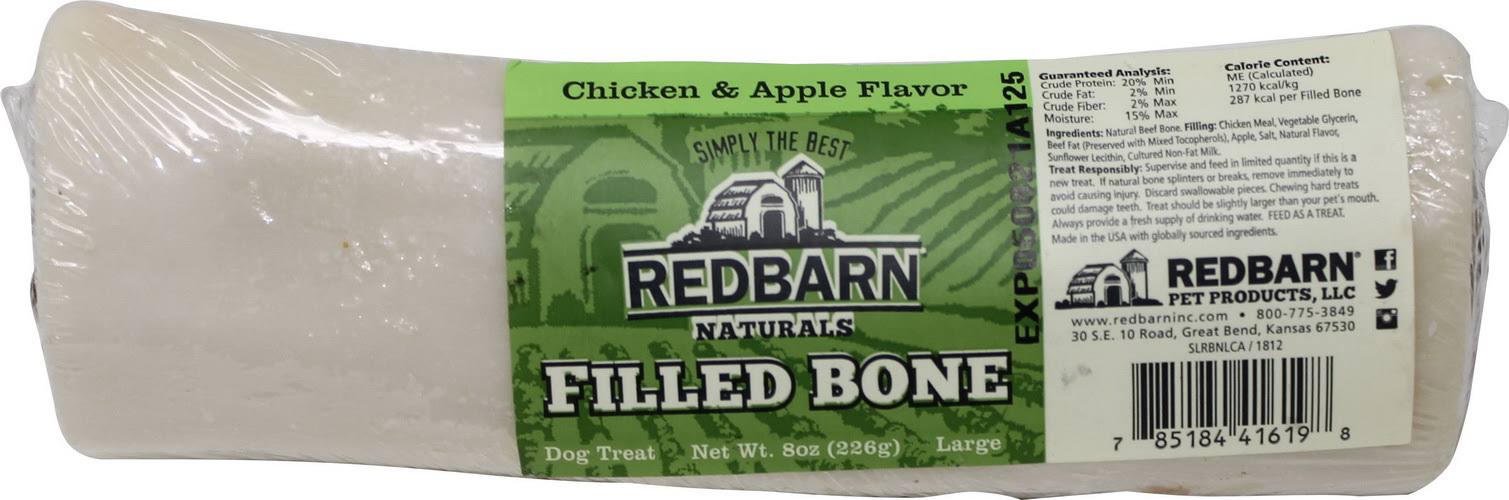 Redbarn Naturals Filled Bone Dog Treats - Chicken and Apple, 8oz