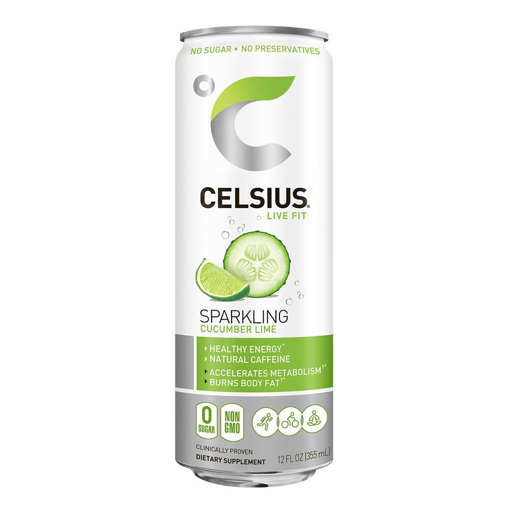 Celsius Sparkling Drink - Cucumber Lime, 12oz
