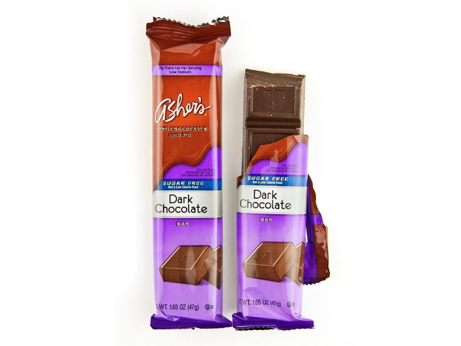 Asher's Sugar Free Dark Chocolate Bars - 12pcs
