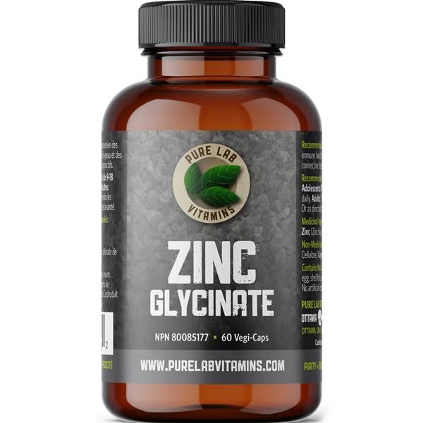 Pure Lab Vitamins Zinc Glycinate Dietary Supplement - 60 Capsules