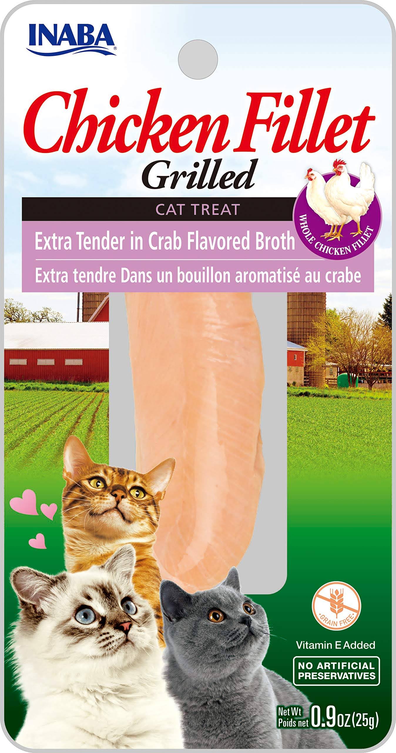 Inaba Grilled Chicken Fillet Grain Free Cat Treat - Extra Tender in Crab Broth - 0.9 oz