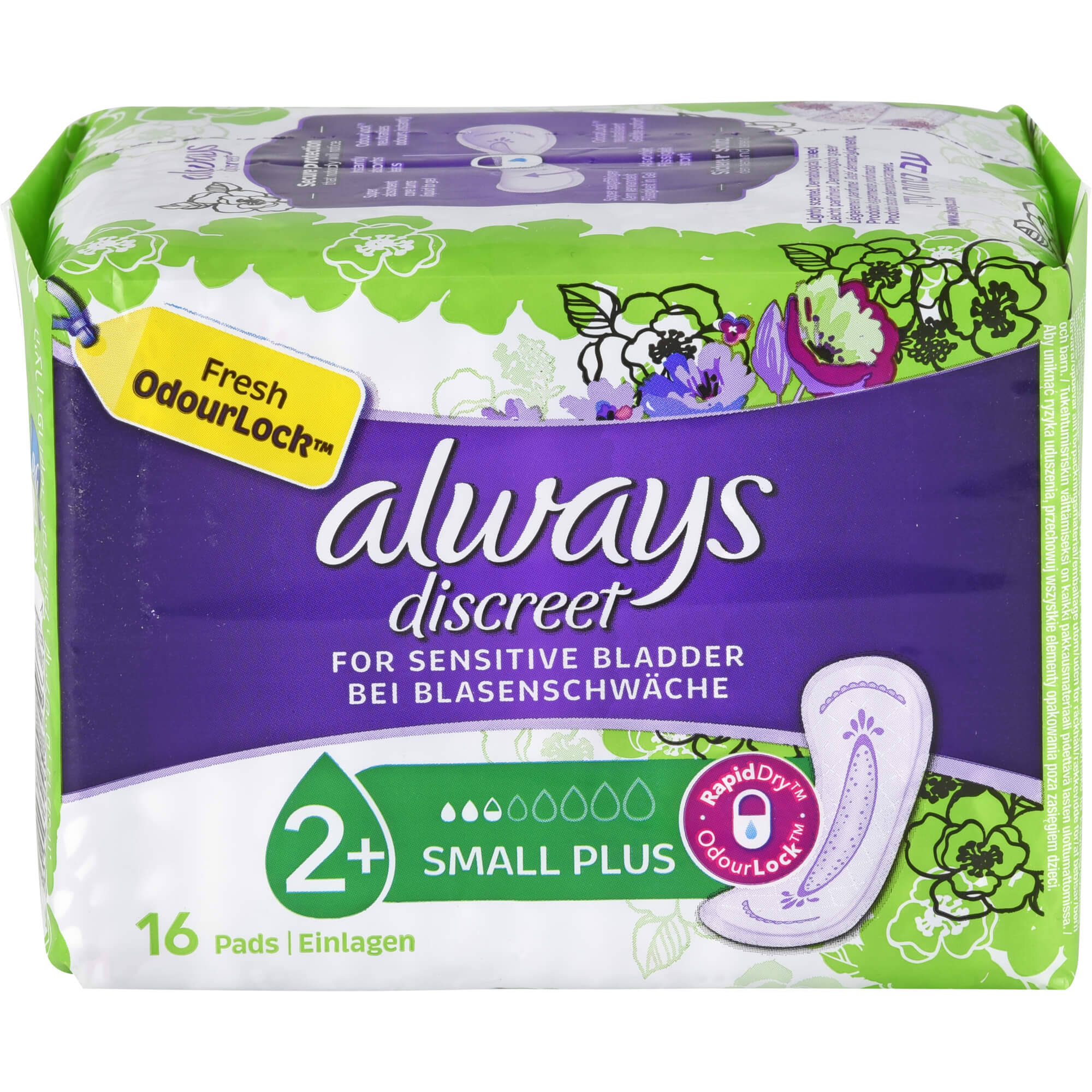 Always Discreet Incontinence Pads - Small Plus, for Sensitive Bladder, 16pk