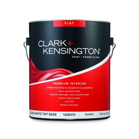 Clark+kensington Flat Tint Base Ultra White Base Acrylic Latex Premium Paint Interior 1 gal.