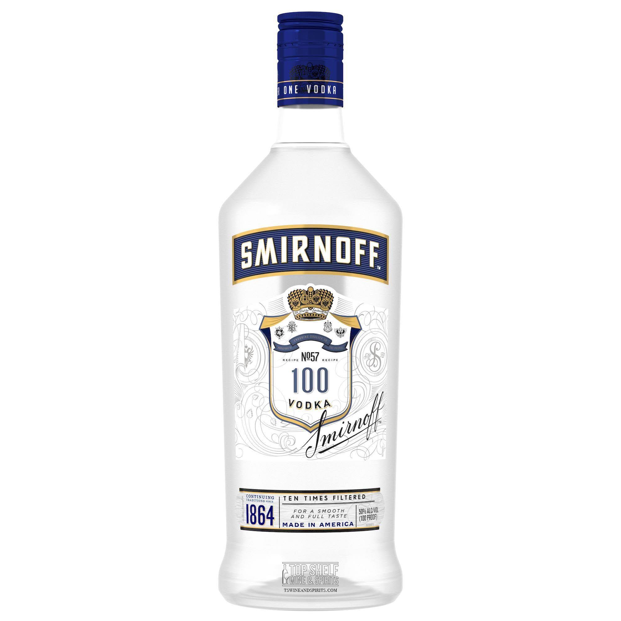 Smirnoff Vodka, Triple Distilled, 100 Proof - 1.75 lt