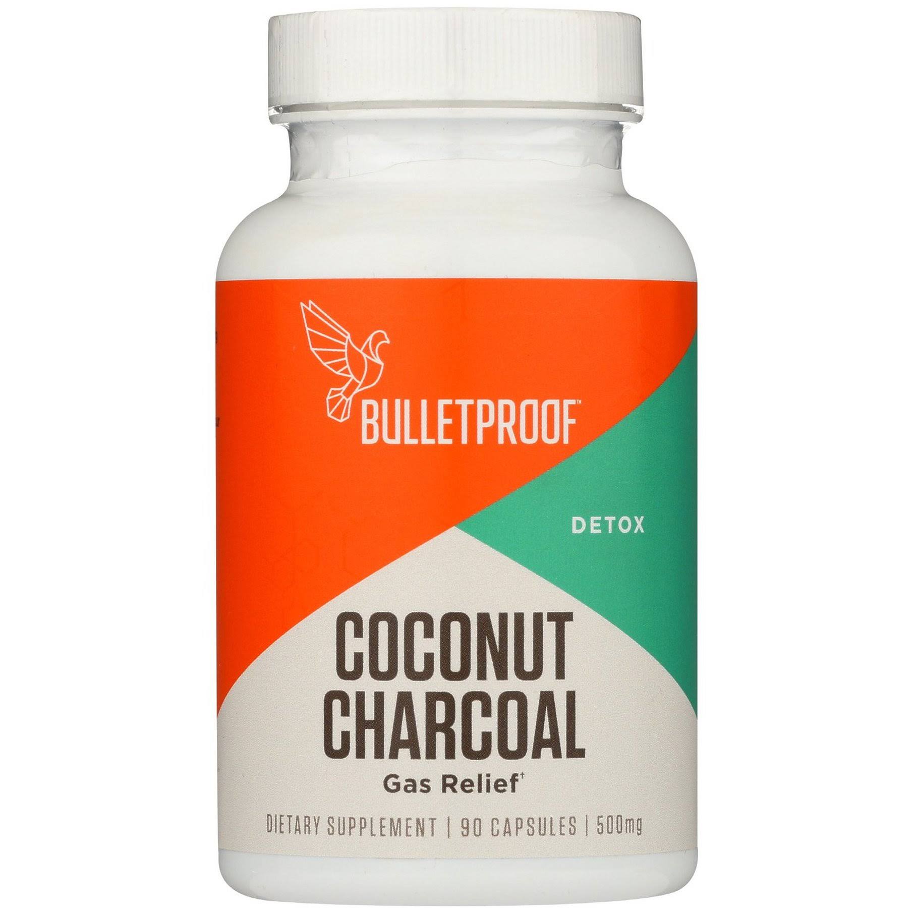 Bulletproof Coconut Charcoal Detox Gas Relief Supplements - 90ct