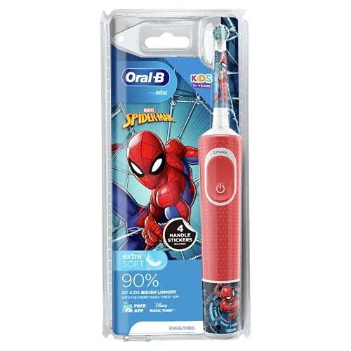 Oral-B Kids Electric Toothbrush, 1 Toothbrush Head, x4 Spiderman St...