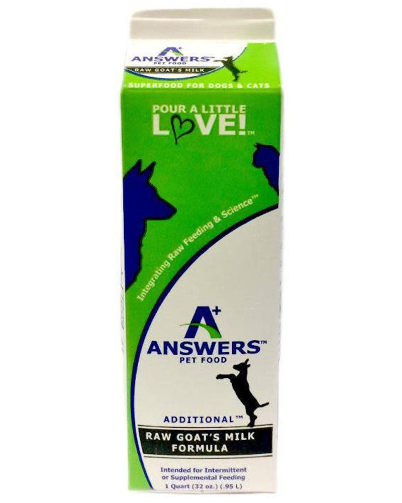 Answers Additional Raw Goat's Milk for Cats & Dogs, 1-qt
