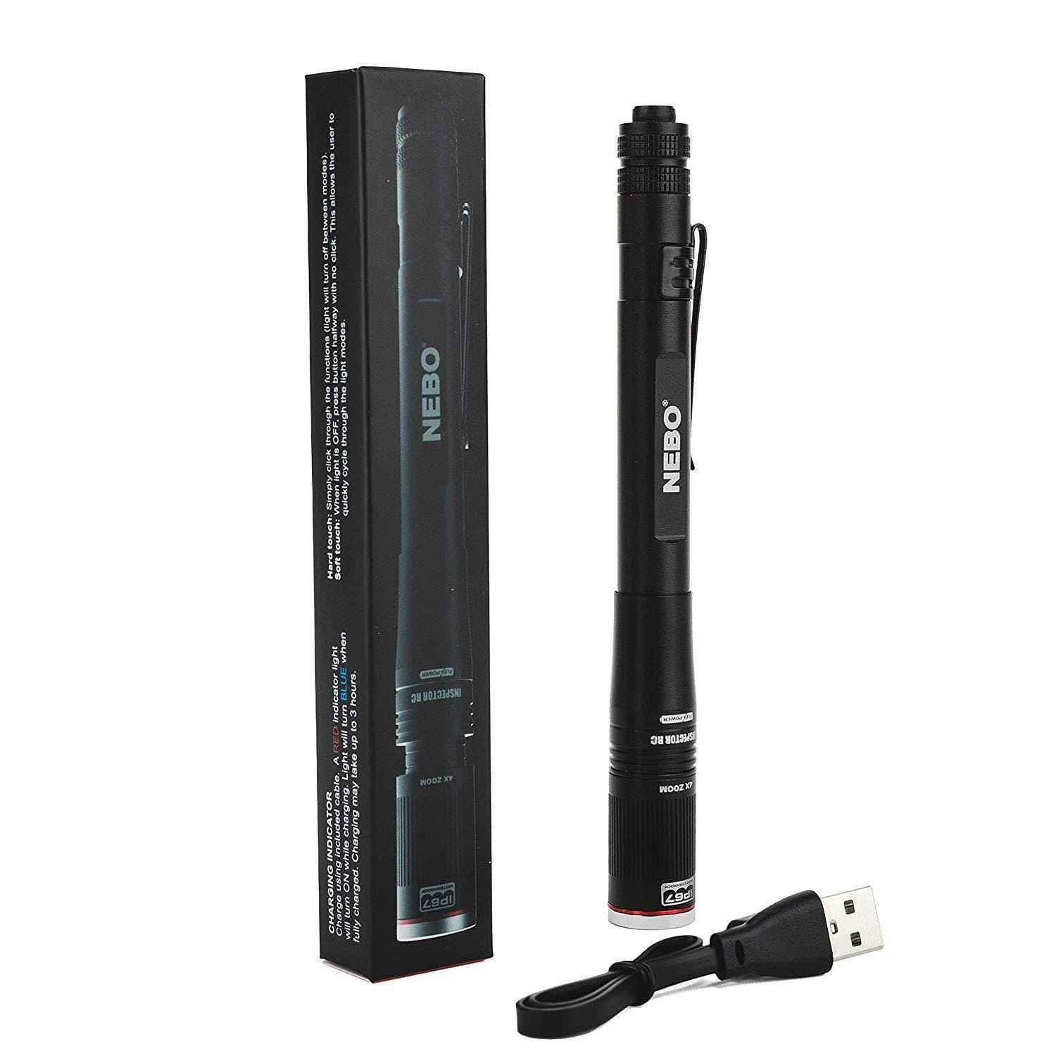 Nebo 3005072 Inspector Rc 360 Lumens Black Led Pen Light, Aaa Battery Nebo