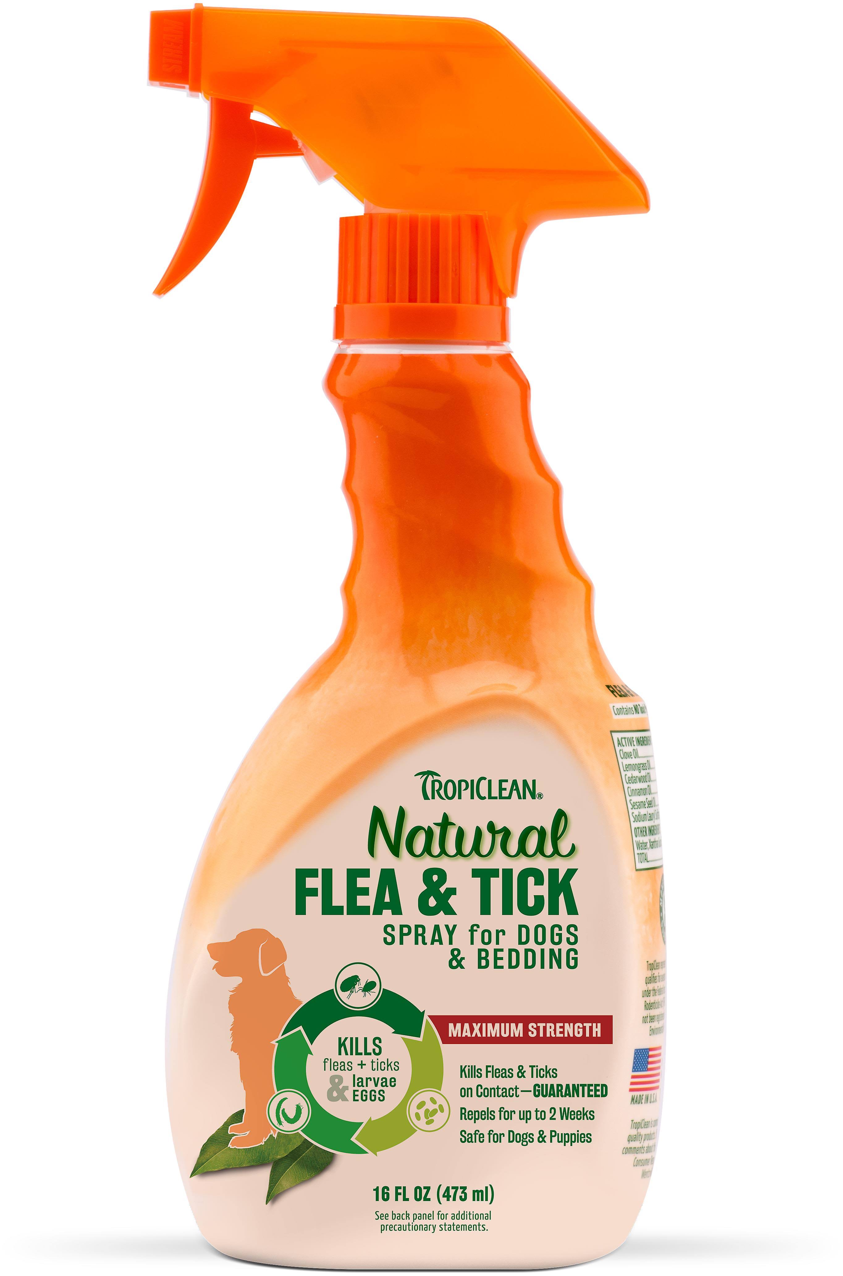 Tropiclean Natural Flea and Tick Spray for Pets - 16oz