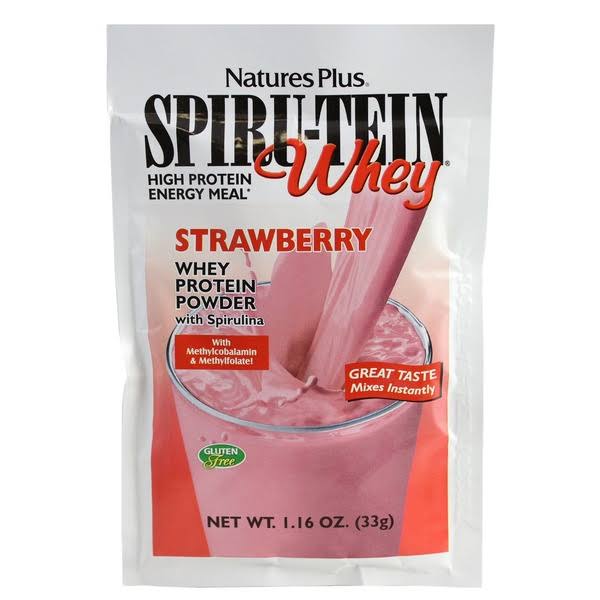 Nature's Plus Spirutein Strawberry Whey Protein Packet