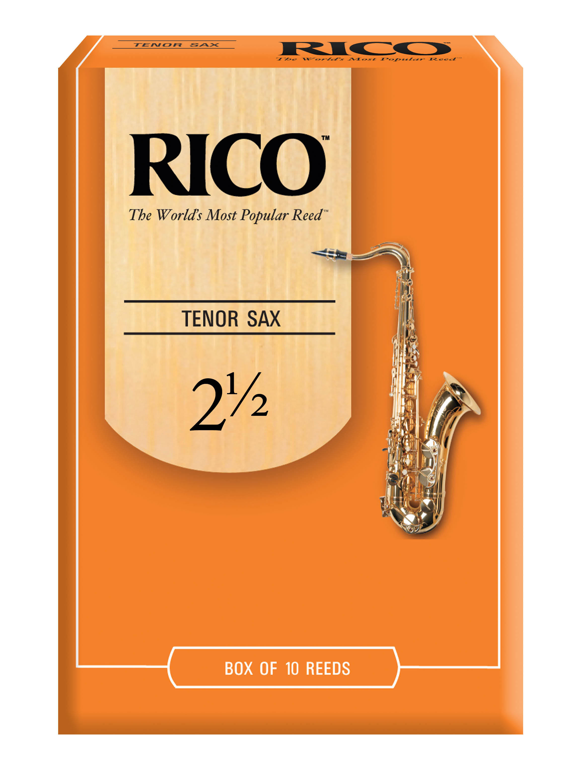 Rico Tenor Sax Reeds - Strength 2.5, 10 Pack