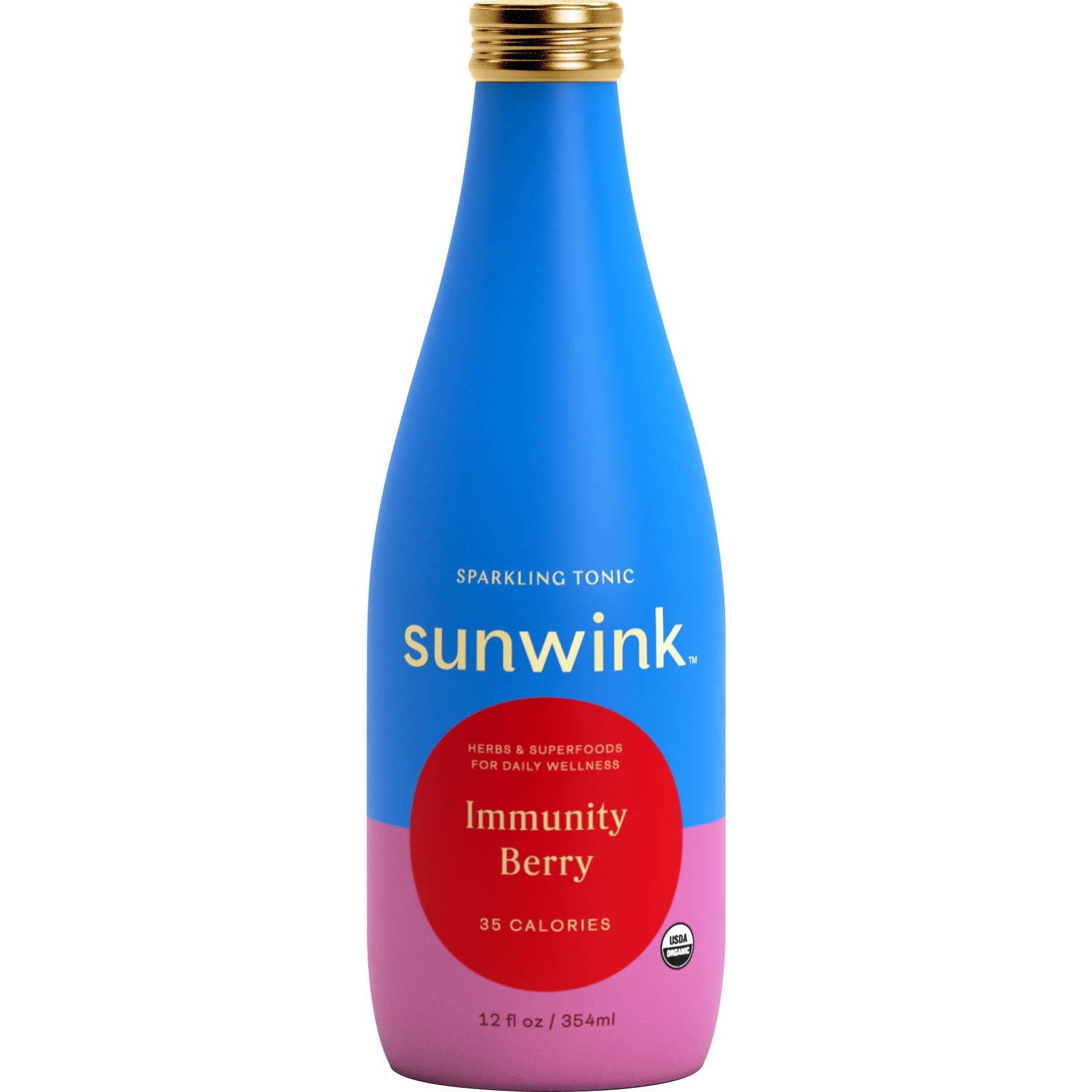 SUNWINK Organic Immunity Berry Sparkling Herbal Tonic, 12 FZ