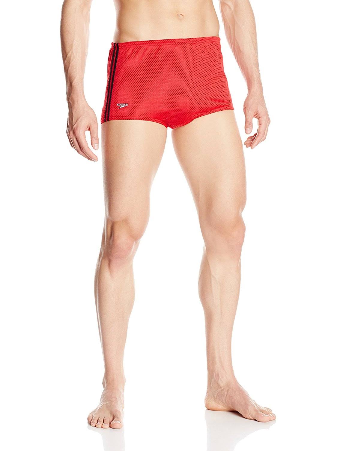 Speedo Men's Poly Mesh Square Leg Swimsuit | Athletic & Outdoor Clothing | Best Price Guarantee | 30 Day Money Back Guarantee | Delivery Guarantee