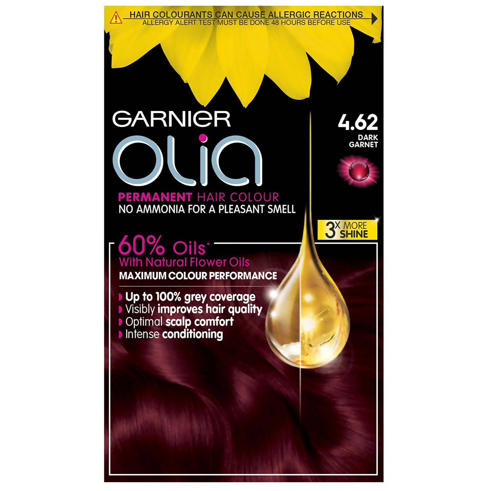 Garnier Olia Permanent Hair Dye - 4.62 Dark Garnet Red