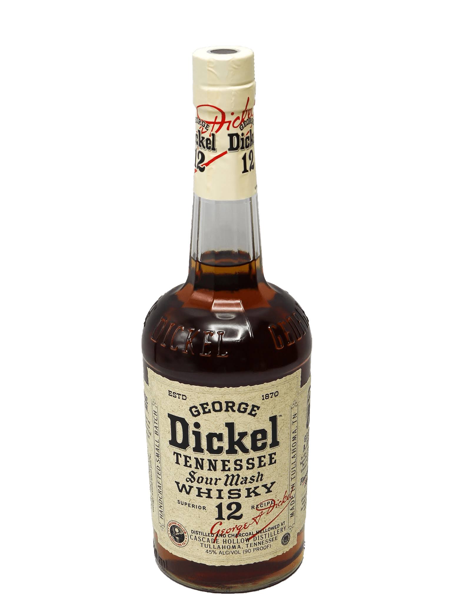 George Dickel Whisky, Tennessee Sour Mash, Superior No. 12 Recipe - 750 ml