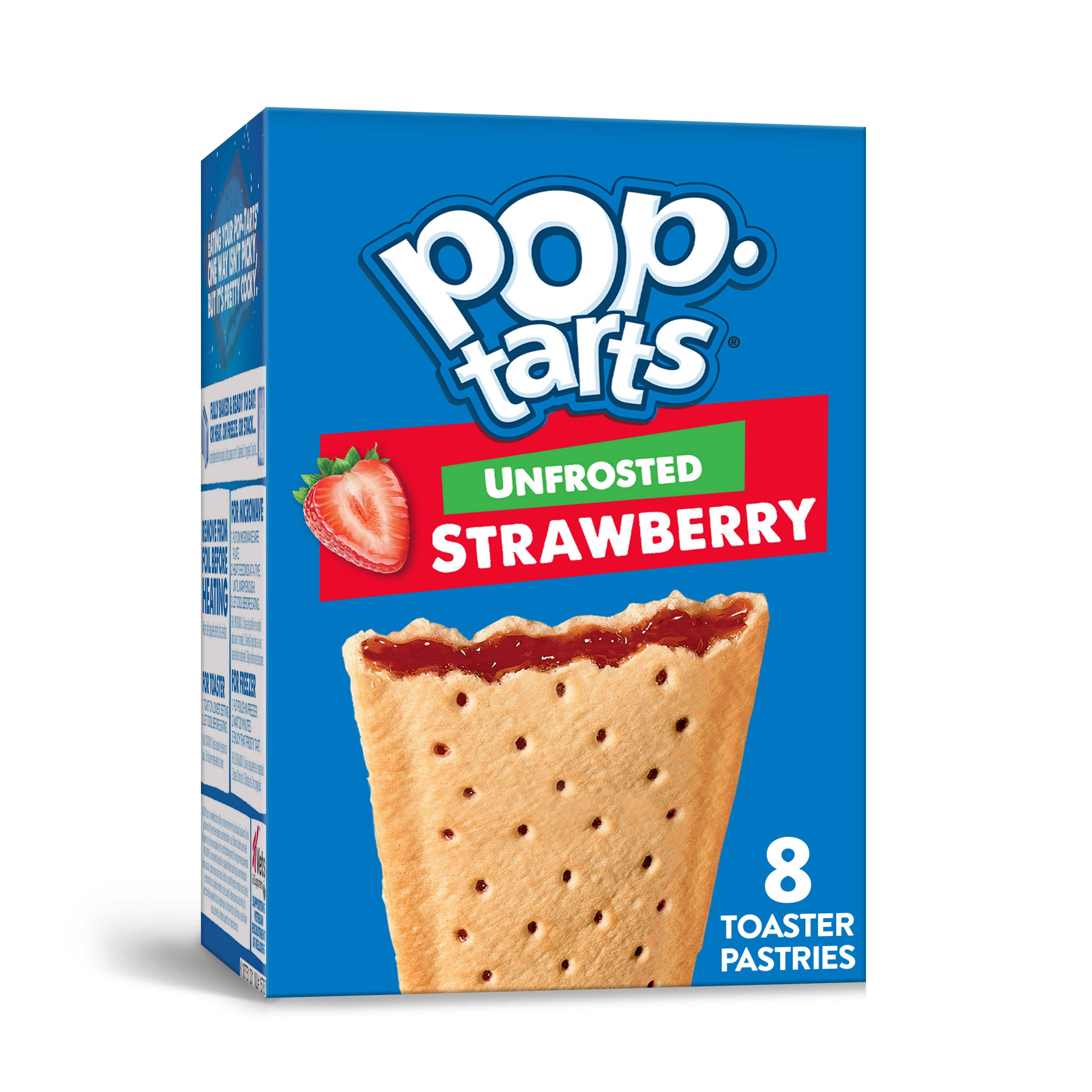 Pop-Tarts Toaster Pastries, Strawberry, Unfrosted, 8 Pack - 8 toaster pastries, 13.5 oz