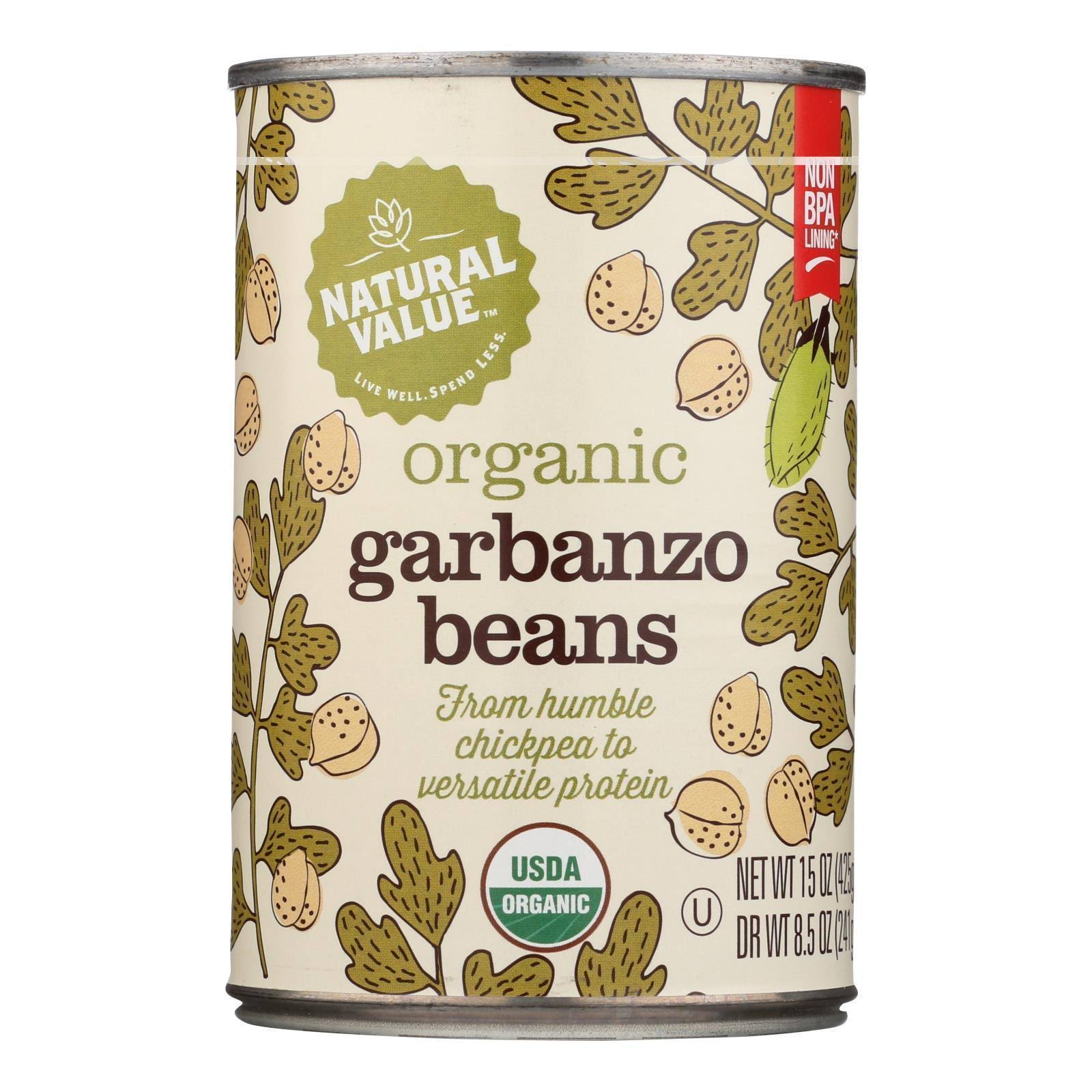 Natural Value Organic Garbanzo Beans - 15oz, 12pk