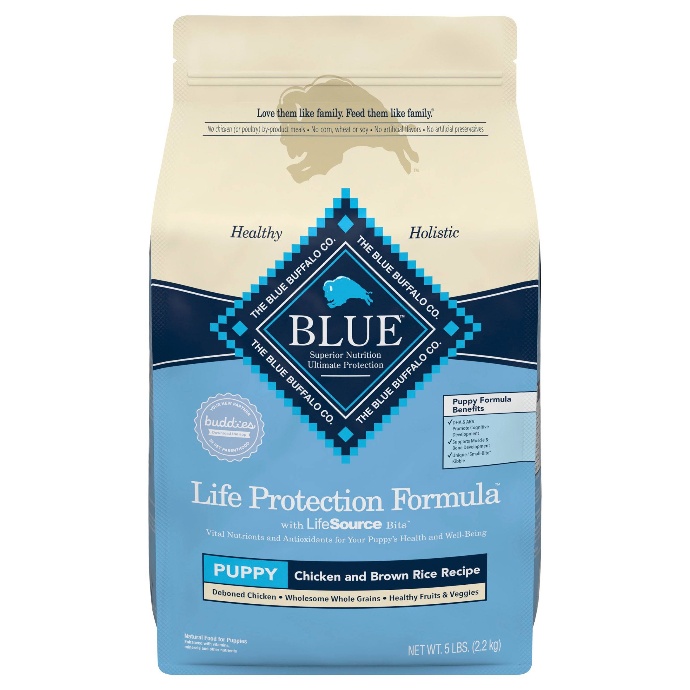 Blue Buffalo Life Protection Formula Natural Puppy Dry Dog Food, Chicken And Brown Rice 5-lb Trial Size Bag