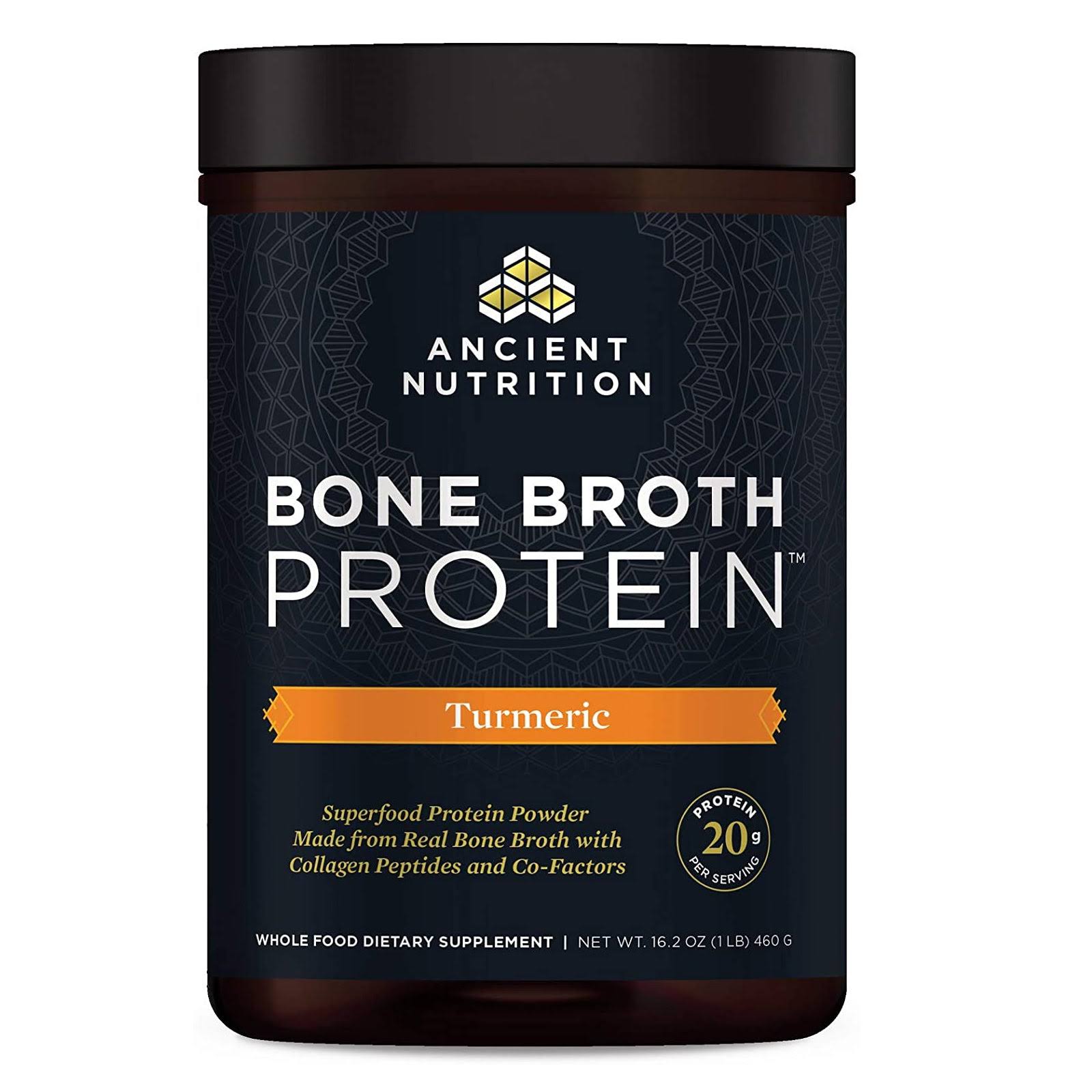 Ancient Nutrition Bone Broth Protein Turmeric Sports Supplement - 460g