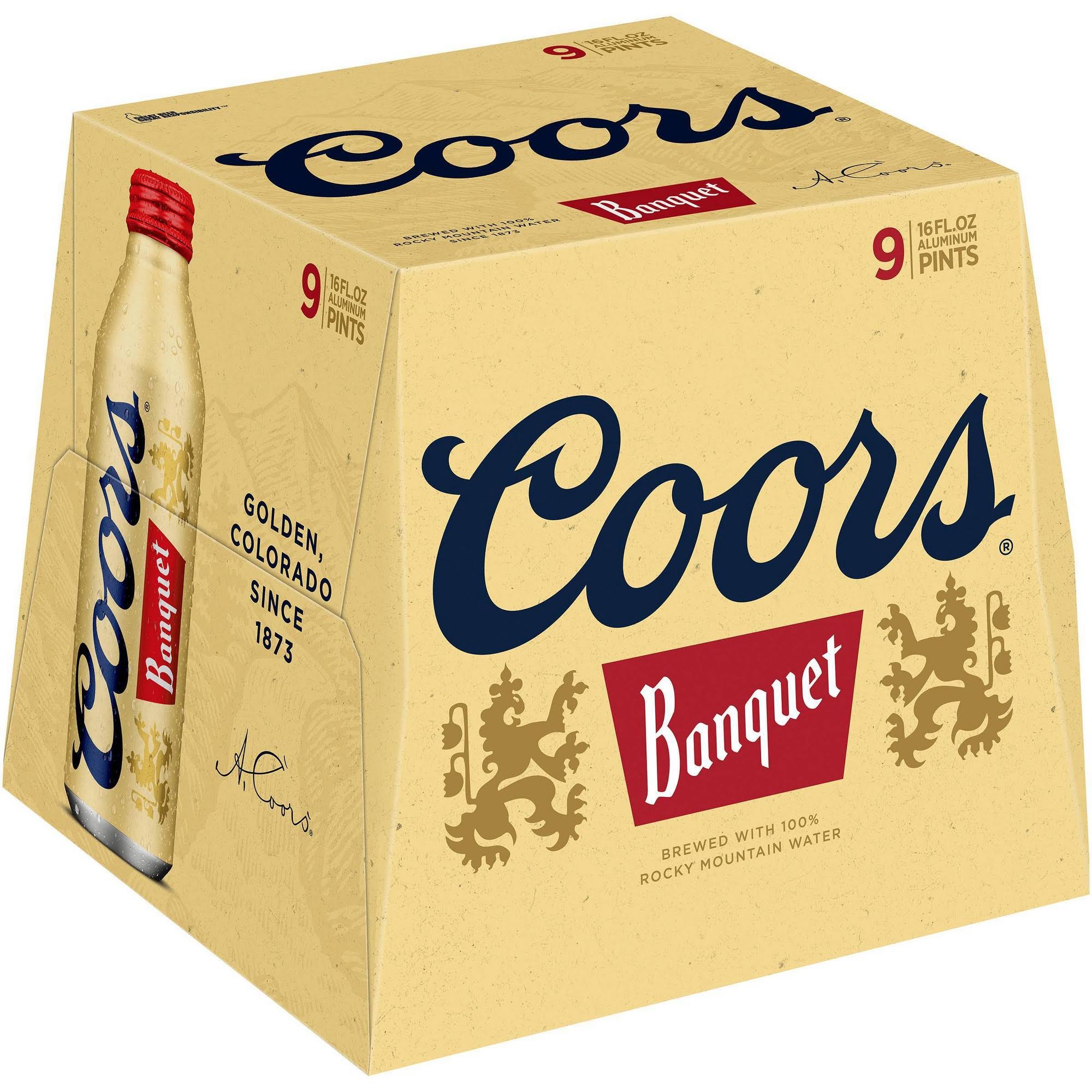 Coors Banquet Beer 9pk aluminum 16oz