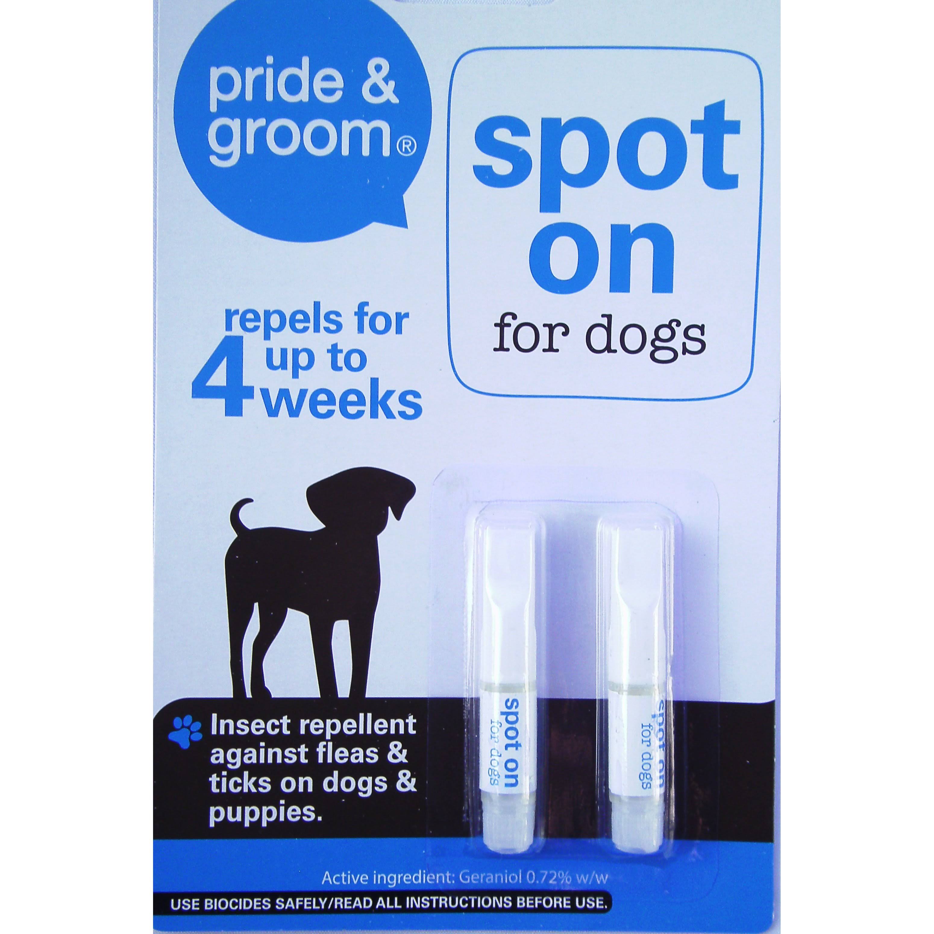 Pride & Groom Spot On For Dogs Puppies Flea Tick Treatment Repellent Fleas Ticks