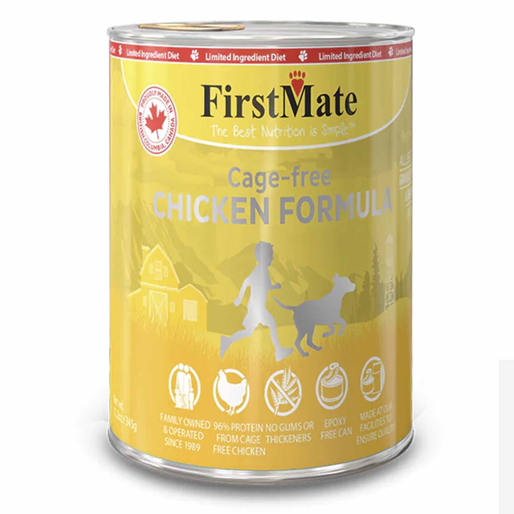 FirstMate Chicken Limited Ingredient Grain-Free Canned Dog Food, 12.2-oz